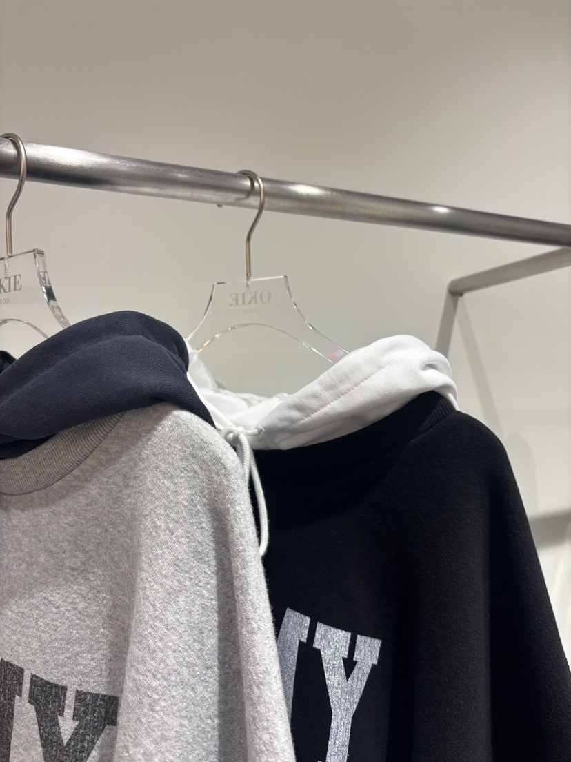 OKIE韓國直郵㊣女士新品時尚推薦休閑人氣熱賣衛衣假兩件雙層OKIE衛衣