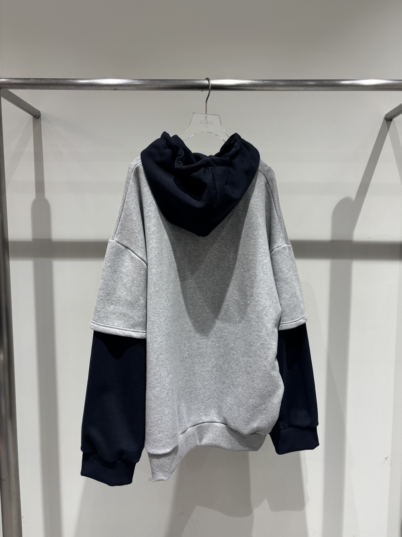 OKIE韓國直郵㊣女士新品時尚推薦休閑人氣熱賣衛衣假兩件雙層OKIE衛衣