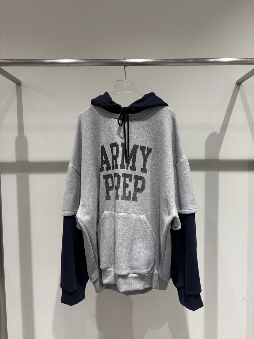 OKIE韓國直郵㊣女士新品時尚推薦休閑人氣熱賣衛衣假兩件雙層OKIE衛衣圖色1