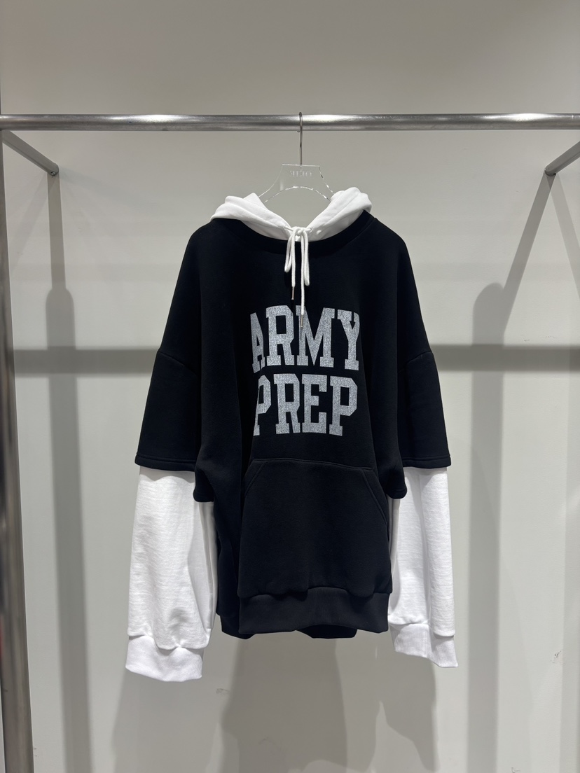 OKIE韓國直郵㊣女士新品時尚推薦休閑人氣熱賣衛衣假兩件雙層OKIE衛衣圖色2