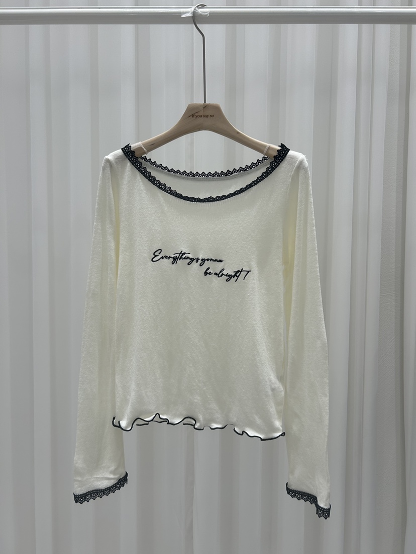 IF YOU SAY SO東大門㊣實拍女裝新款推薦時尚職業長袖T恤IF YOU SAY SO長袖T恤圖色1