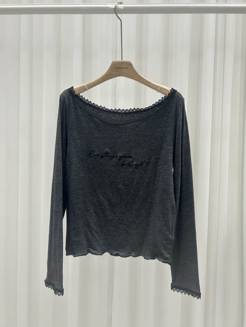 IF YOU SAY SO東大門㊣實拍女裝新款推薦時尚職業長袖T恤IF YOU SAY SO長袖T恤圖色2