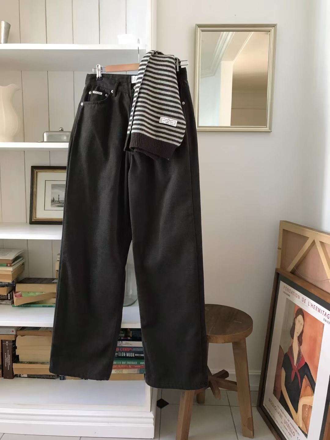 CALLMYNAME東大門㊣實拍女士新品職業真品推薦25秋冬牛仔褲Call my name牛仔褲圖色1