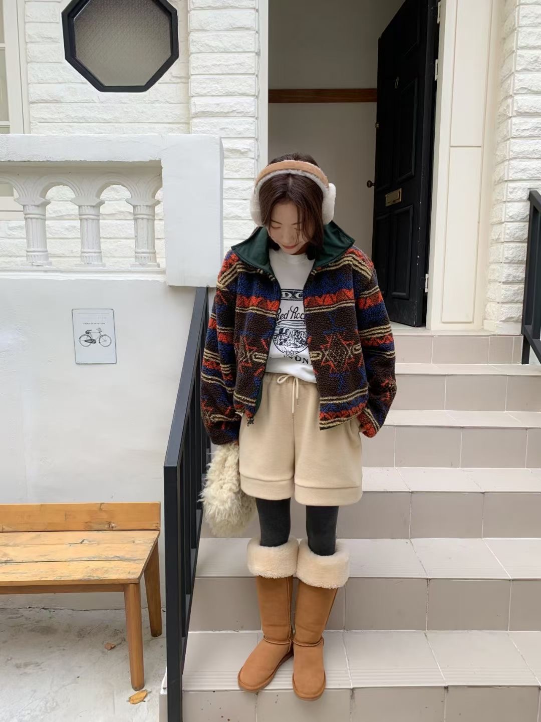 CALLMYNAME韓國代購㊣女裝新款人氣職業休閑夾克兩面可穿雙面Call my name夾克圖色1