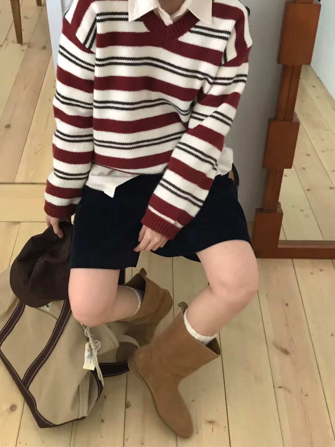 CALLMYNAME韓國直郵㊣女裝新品休閑25秋冬職業針織衫不含腰包Call my name針織衫圖色1