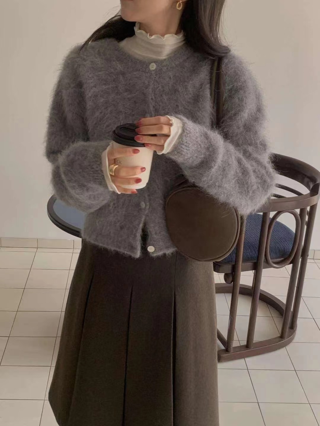 MIELLE-미엘르-OT韓國直郵㊣女裝新款時尚職業針織衫開襟衫MIELLE-미엘르-OT針織衫圖色2