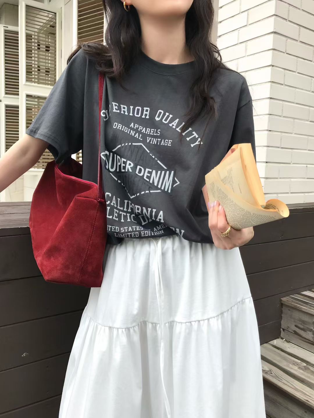 CALLMYNAME東大門㊣代購女裝新款人氣休閑推薦熱賣職業時尚T恤Call my nameT恤圖色2