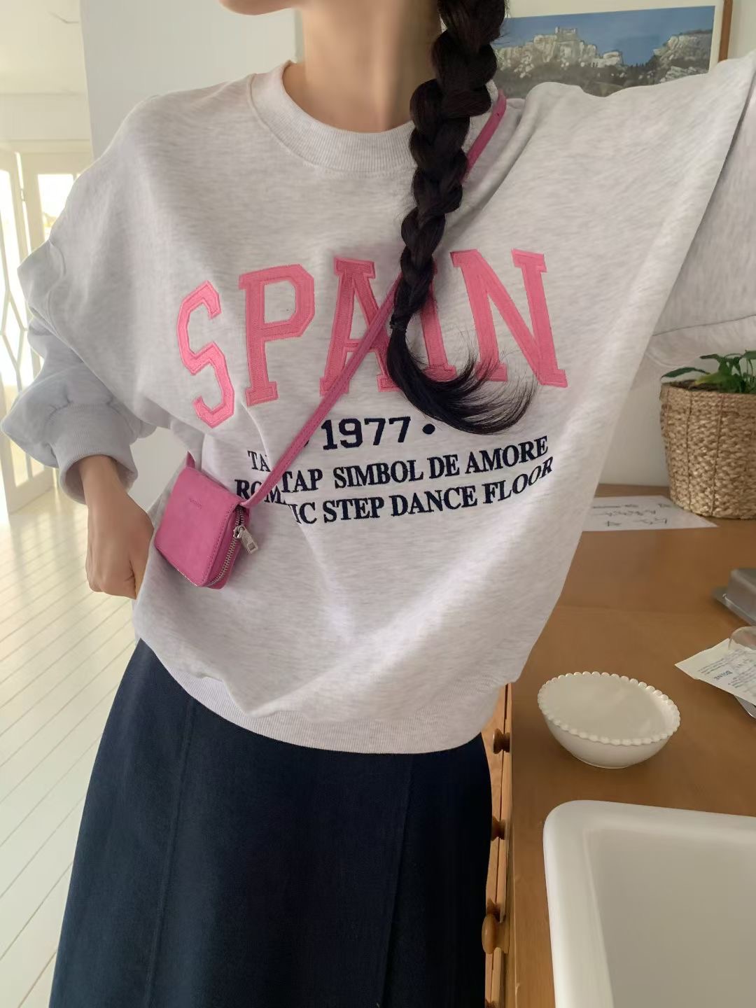 CALLMYNAME東大門㊣實拍女裝新款職業熱賣25秋冬休閑時尚衛衣Call my name衛衣