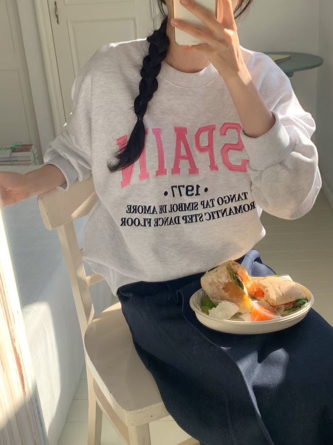 CALLMYNAME東大門㊣實拍女裝新款職業熱賣25秋冬休閑時尚衛衣Call my name衛衣圖色1