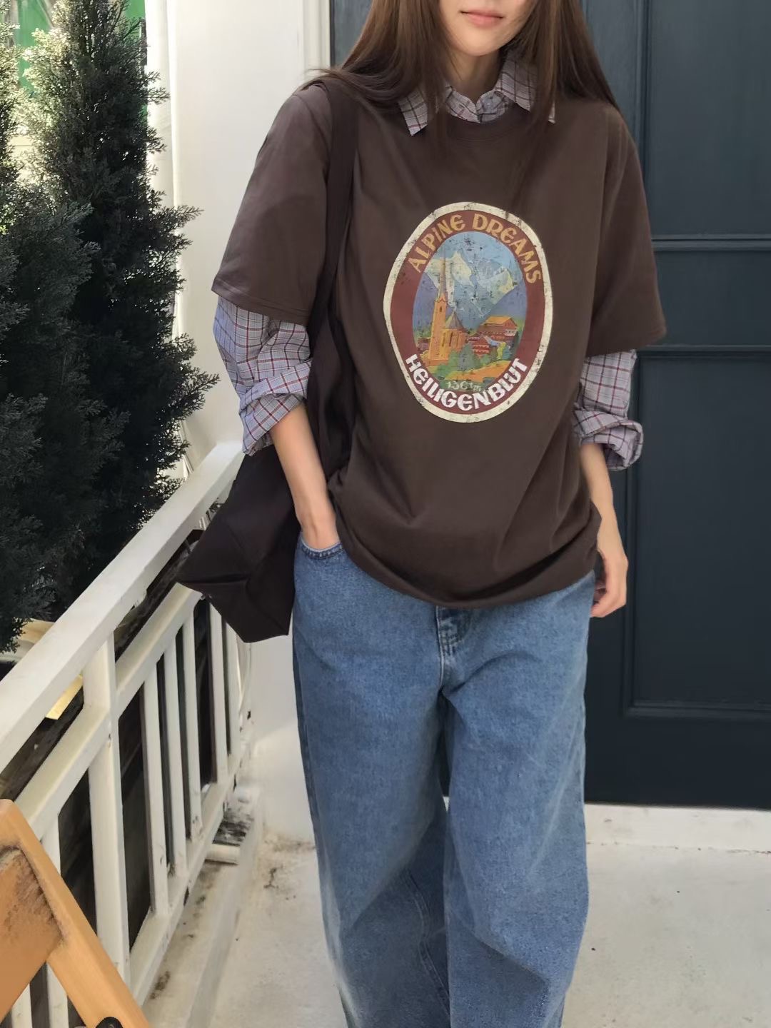 CALLMYNAME韓國直郵㊣女士新款休閑真品熱賣25秋冬T恤不含內搭Call my nameT恤圖色2