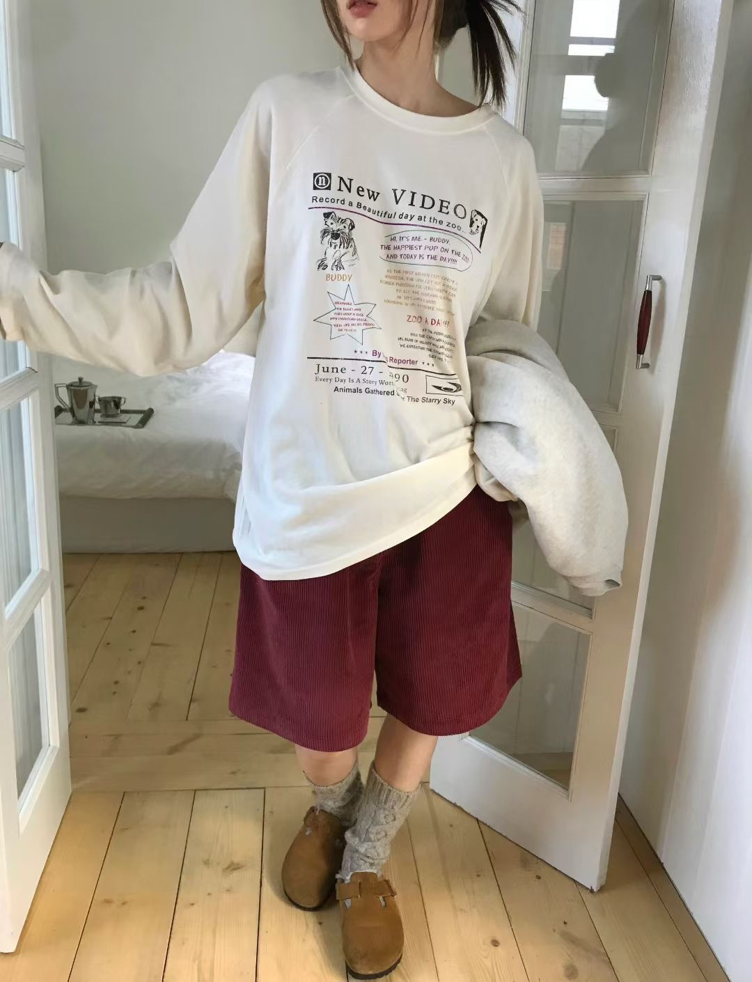 CALLMYNAME韓國直郵㊣女士新款真品時尚25秋冬推薦休閑長袖T恤Call my name長袖T恤圖色1