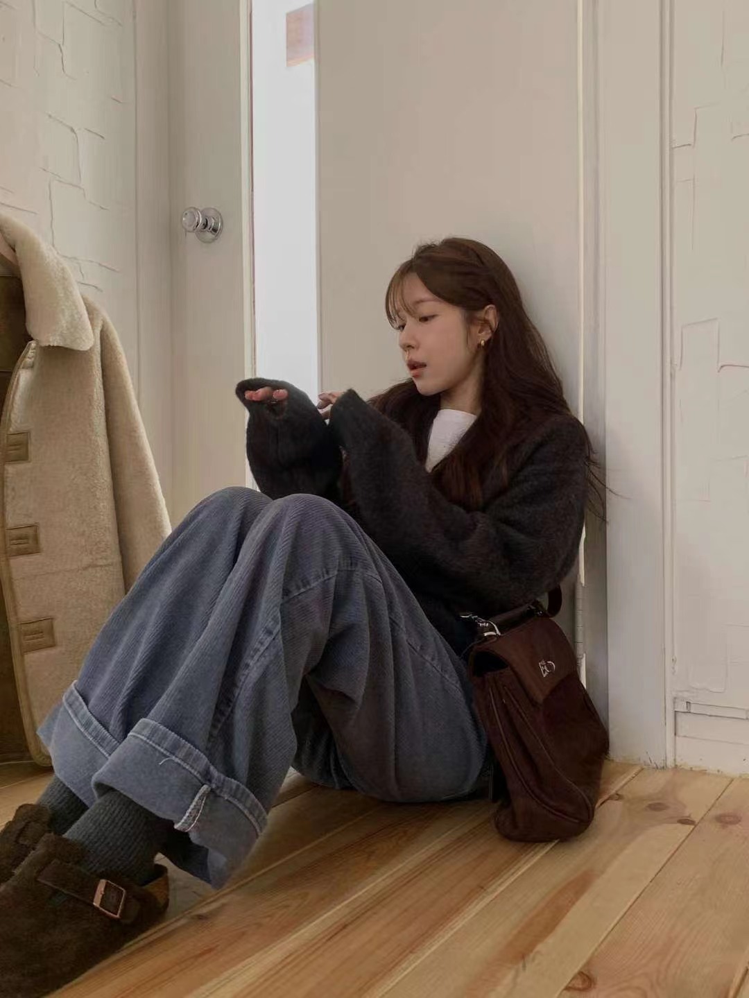 MIELLE-미엘르-OT韓國直郵㊣女裝新款25秋冬針織衫不含內搭V領兔子MIELLE-미엘르-OT針織衫