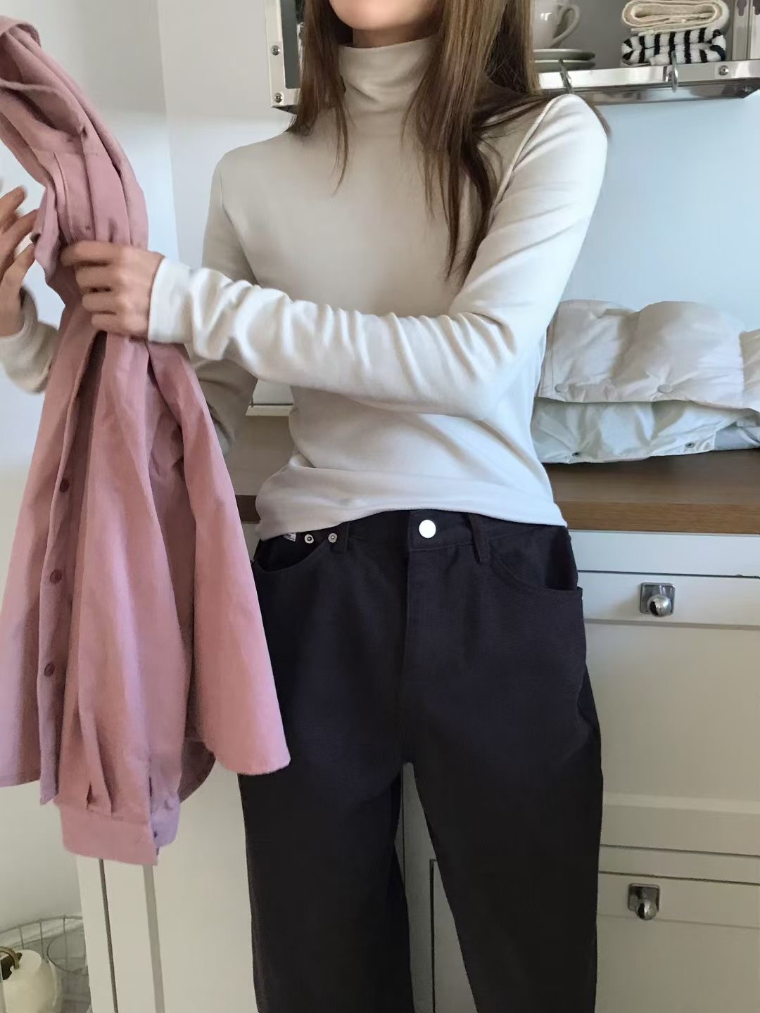 CALLMYNAME韓國直郵㊣女裝新品休閑時尚熱賣職業人氣長袖T恤Call my name長袖T恤圖色2