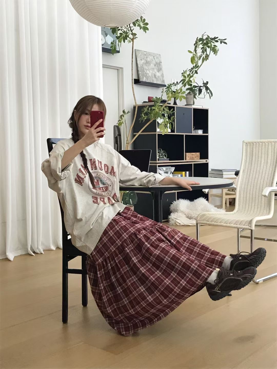 CALLMYNAME東大門㊣實拍女裝新款推薦真品25秋冬人氣長裙格子Call my name長裙