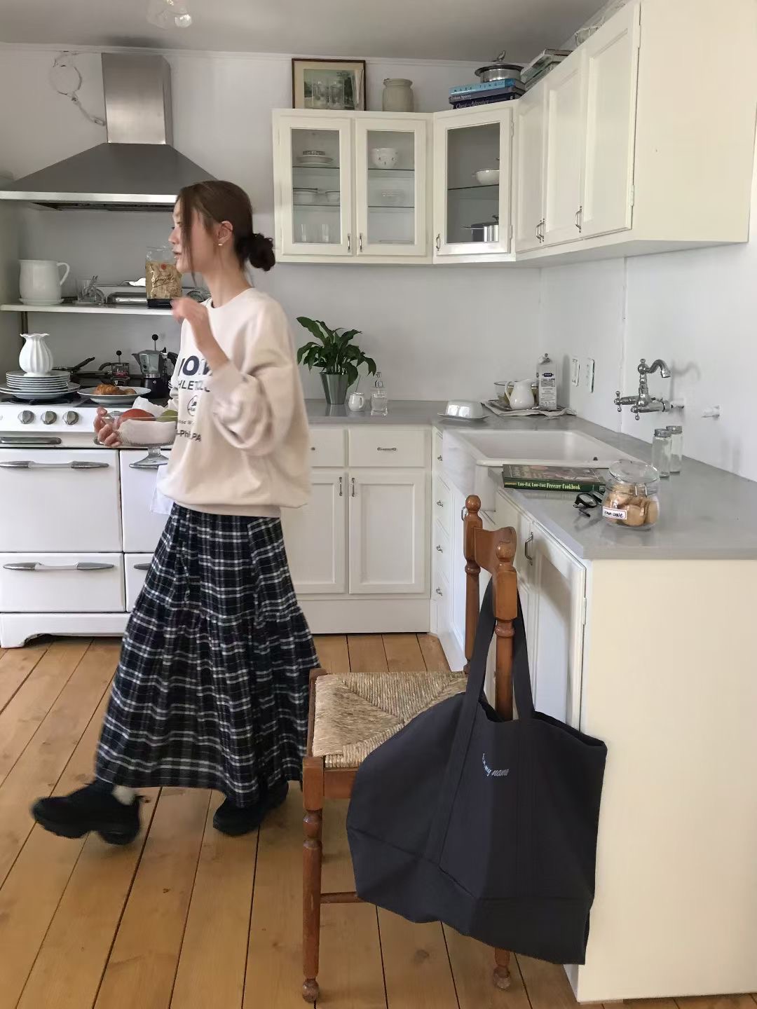 CALLMYNAME東大門㊣實拍女裝新款推薦真品25秋冬人氣長裙格子Call my name長裙圖色2