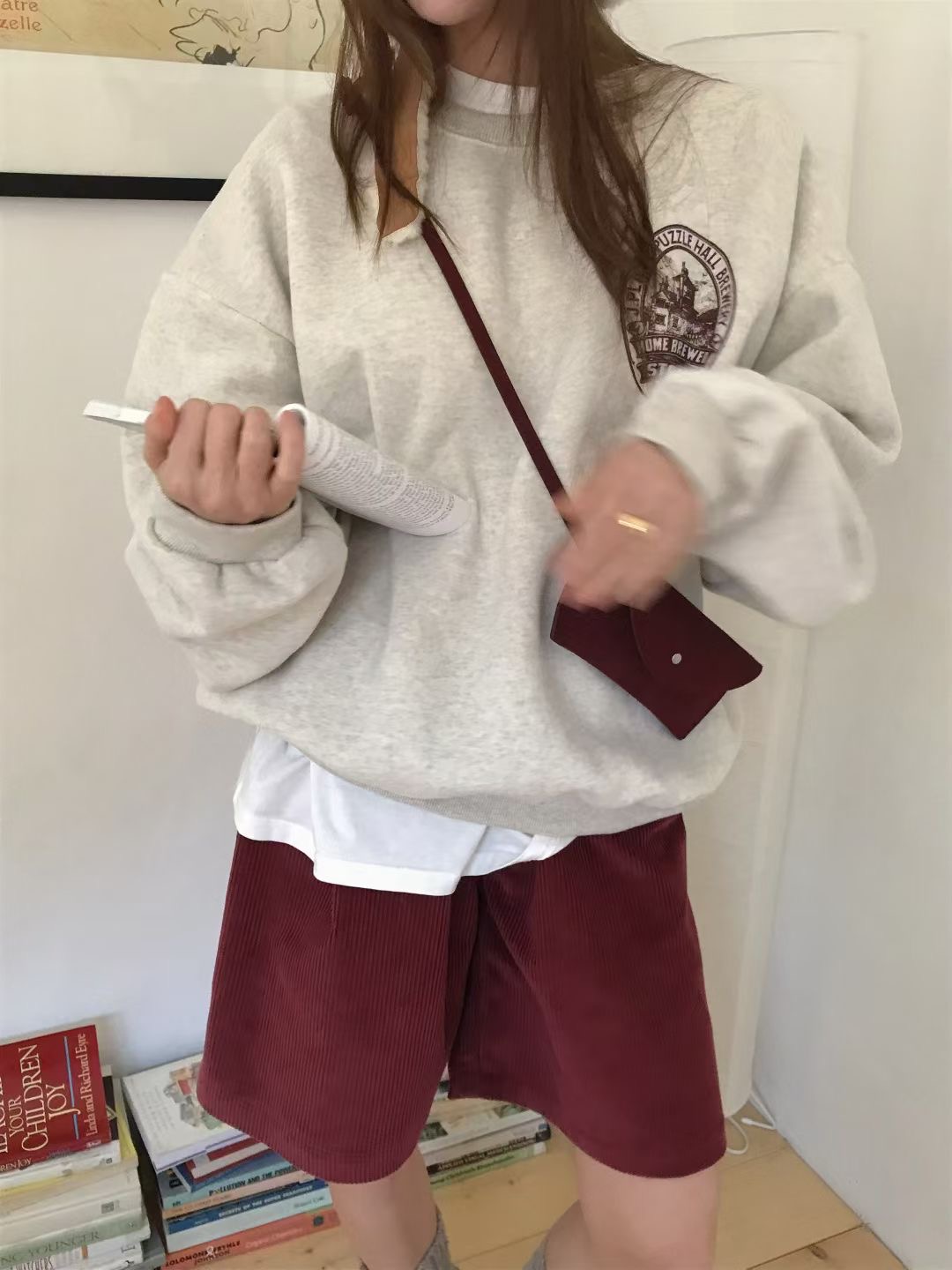 CALLMYNAME東大門㊣直郵女士新款休閑時尚推薦人氣短褲燈芯絨Call my name短褲圖色2