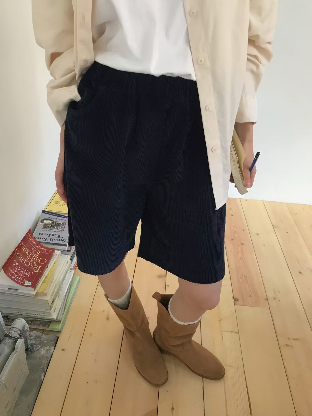 CALLMYNAME東大門㊣直郵女士新款休閑時尚推薦人氣短褲燈芯絨Call my name短褲圖色3