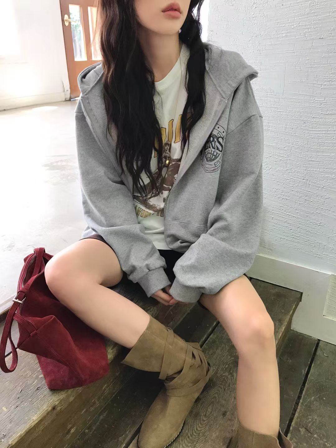 CALLMYNAME東大門㊣代購女裝新品時尚熱賣休閑25秋冬職業夾克Call my name夾克圖色1