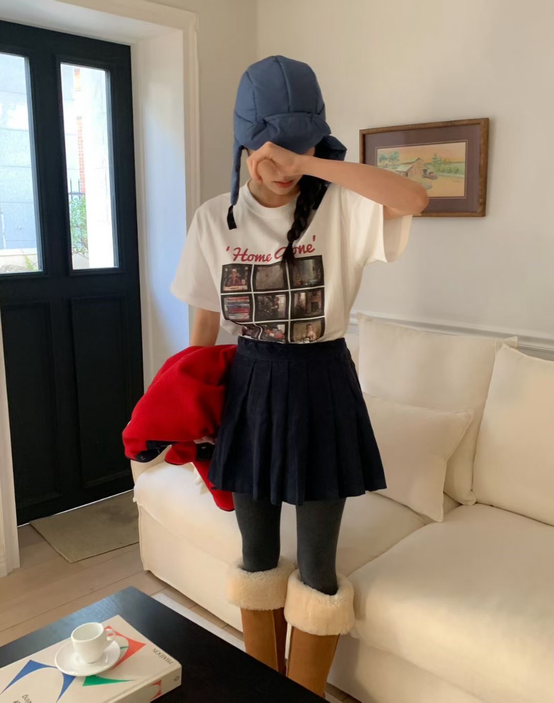 CALLMYNAME東大門㊣直郵女士新品25秋冬時尚休閑熱賣帽子棉Call my name帽子圖色3