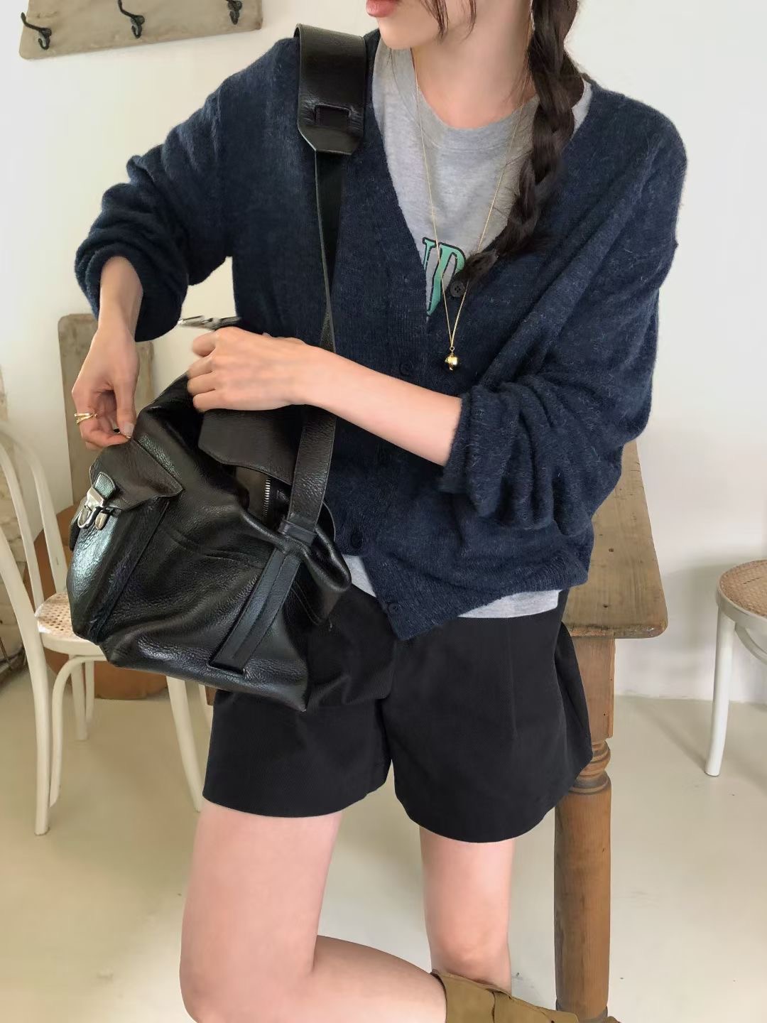 CALLMYNAME東大門㊣代購女士新款時尚針織衫不含內搭羊毛衫Call my name針織衫圖色1