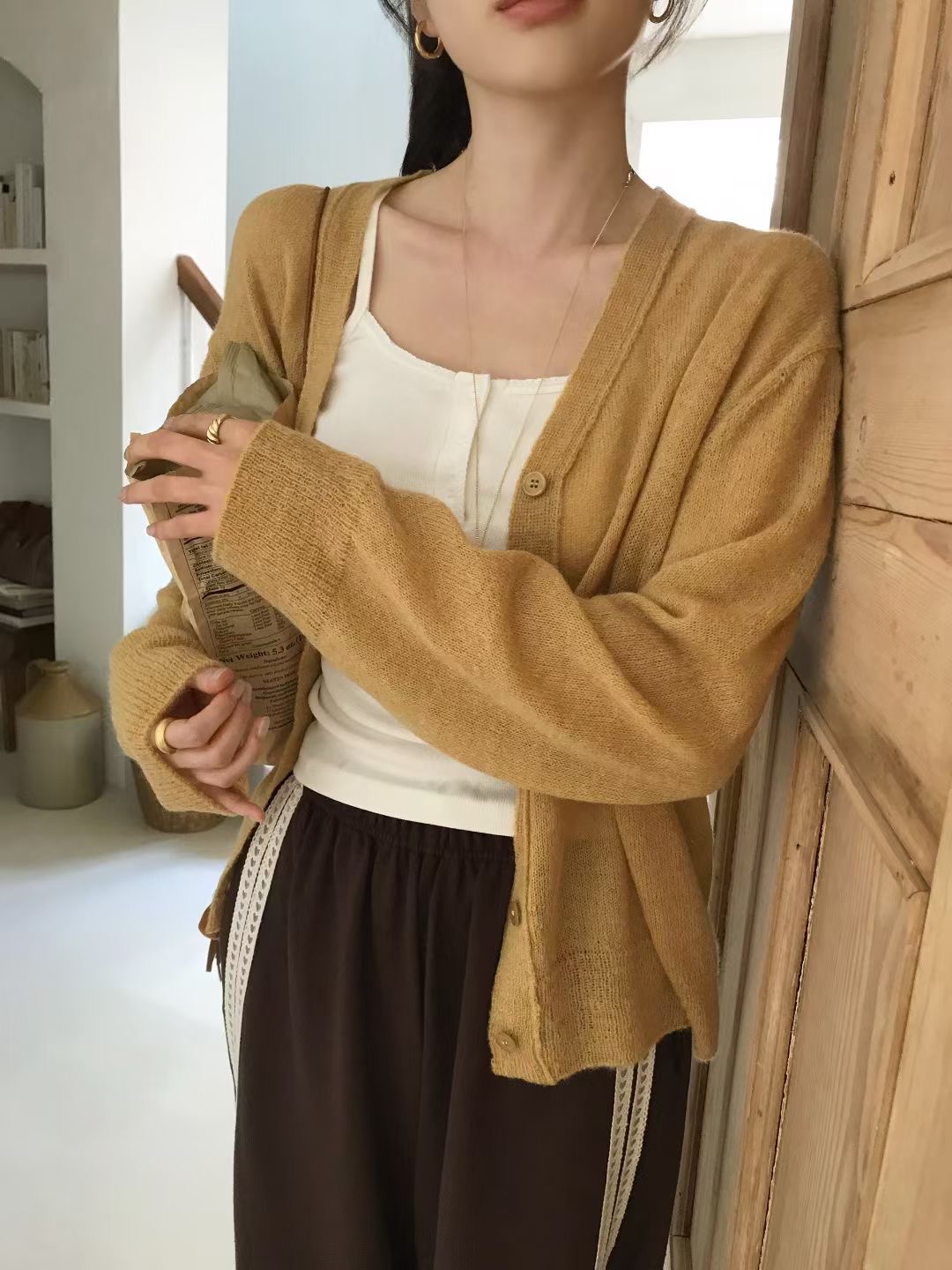 CALLMYNAME東大門㊣代購女士新款時尚針織衫不含內搭羊毛衫Call my name針織衫圖色3