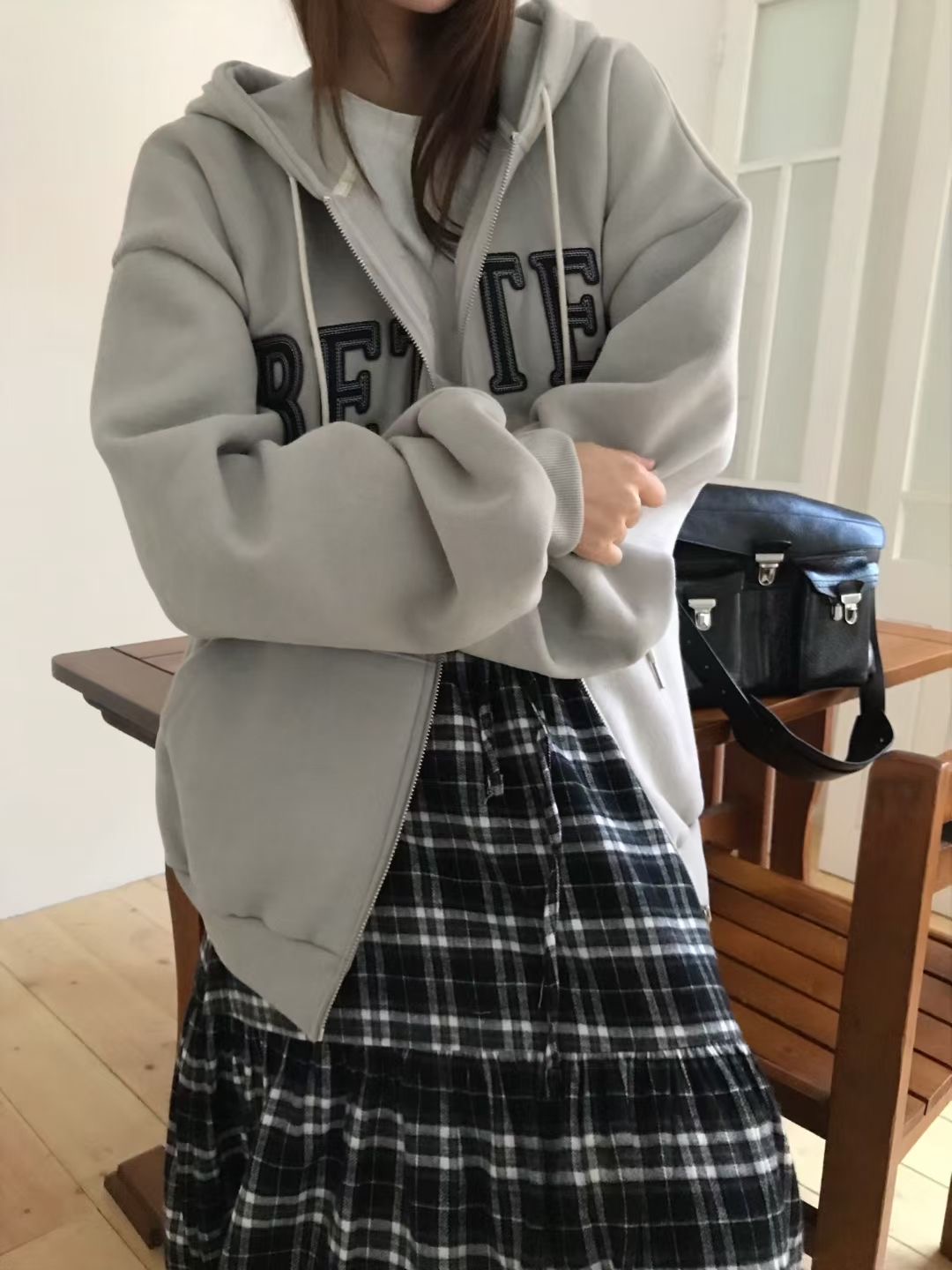 CALLMYNAME韓國直郵㊣女士新品真品推薦休閑人氣25秋冬夾克拉鏈Call my name夾克圖色2