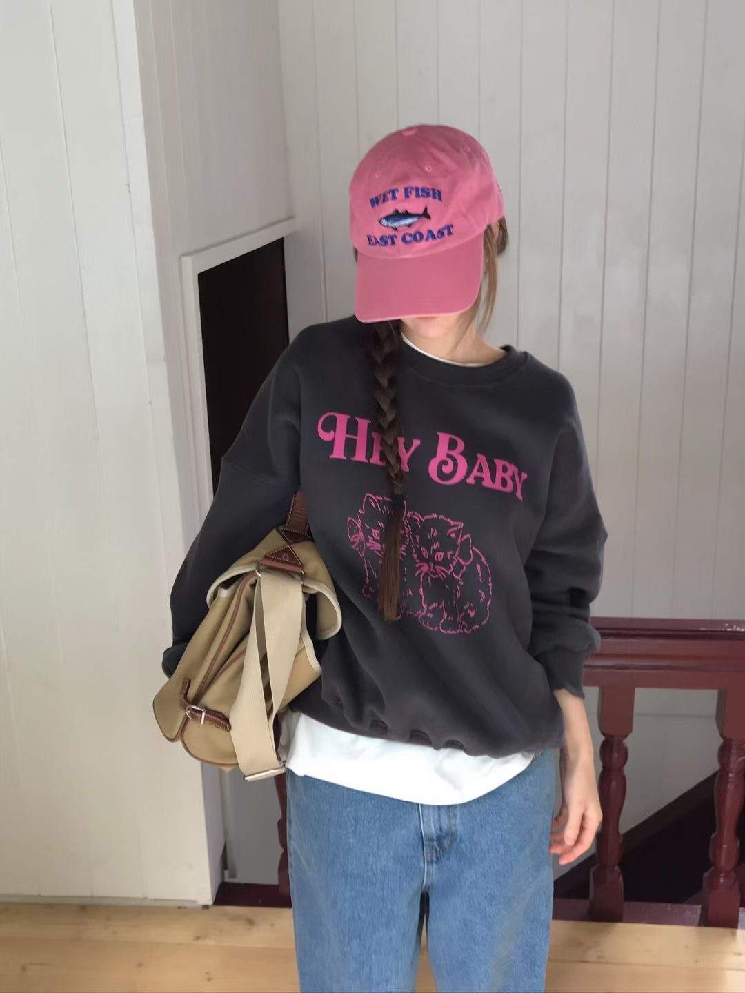 CALLMYNAME韓國直郵㊣女裝新款25秋冬休閑人氣時尚職業衛衣Call my name衛衣圖色2