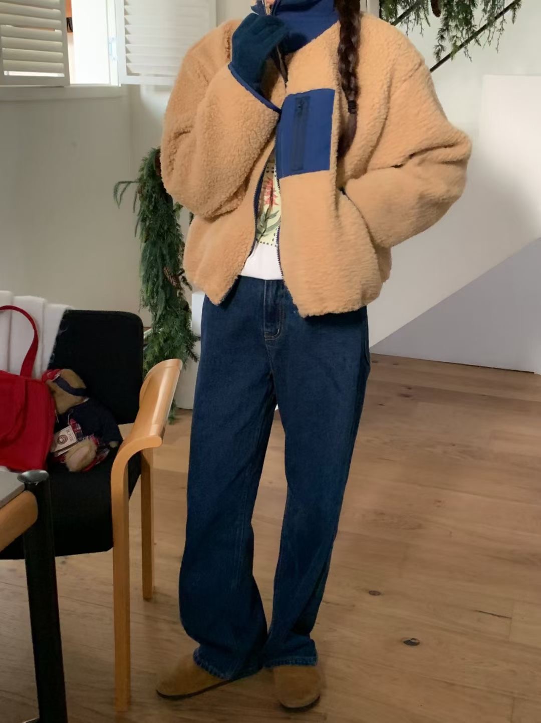 CALLMYNAME東大門㊣代購女裝新款人氣短款大衣不含圍巾連帽衫Call my name短款大衣