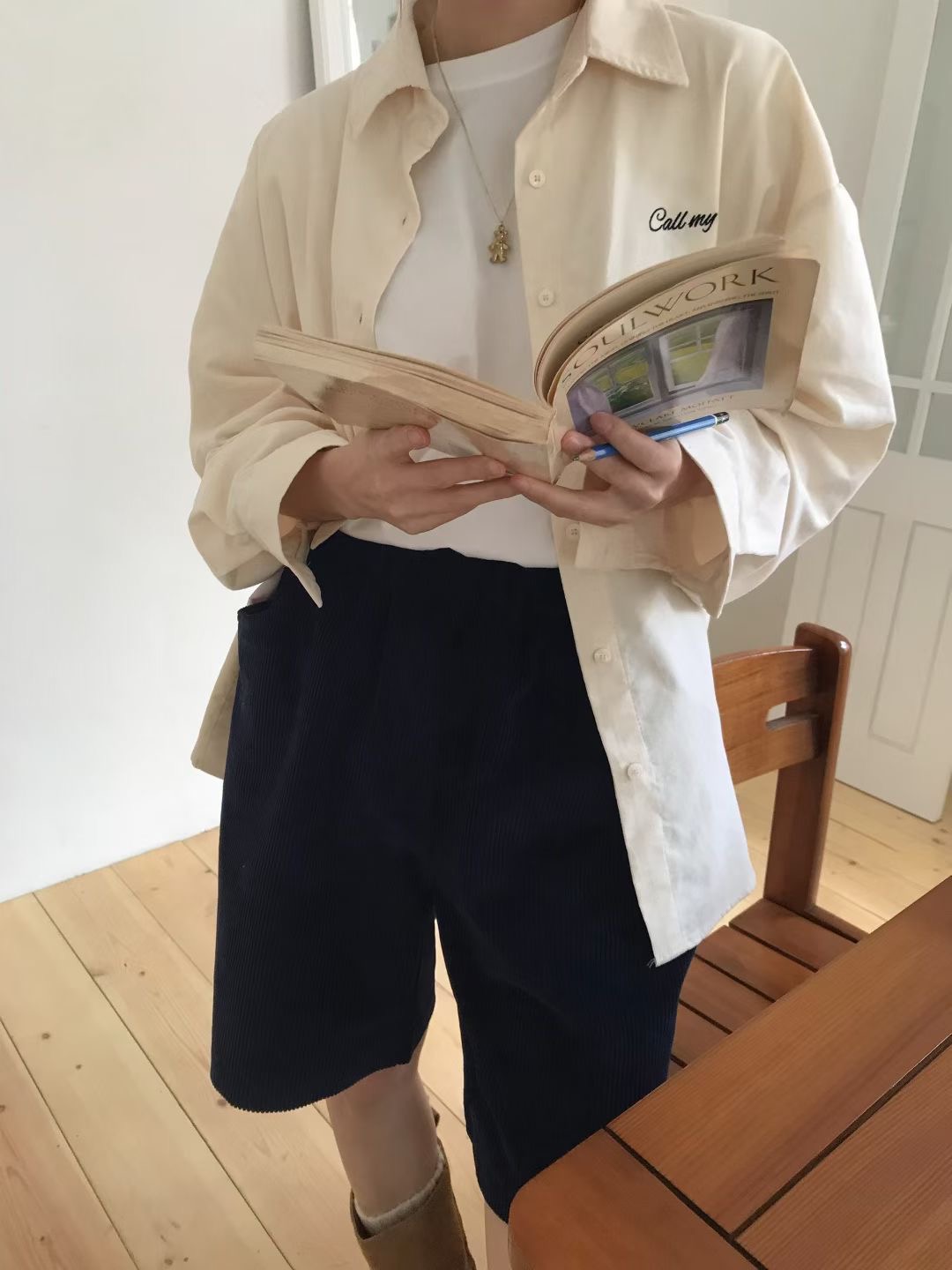 CALLMYNAME韓國直郵㊣女士新品25秋冬熱賣襯衫蕾絲衫燈芯絨Call my name襯衫/蕾絲衫