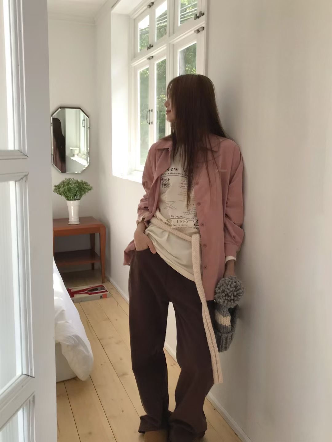 CALLMYNAME韓國直郵㊣女士新品25秋冬熱賣襯衫蕾絲衫燈芯絨Call my name襯衫/蕾絲衫圖色1