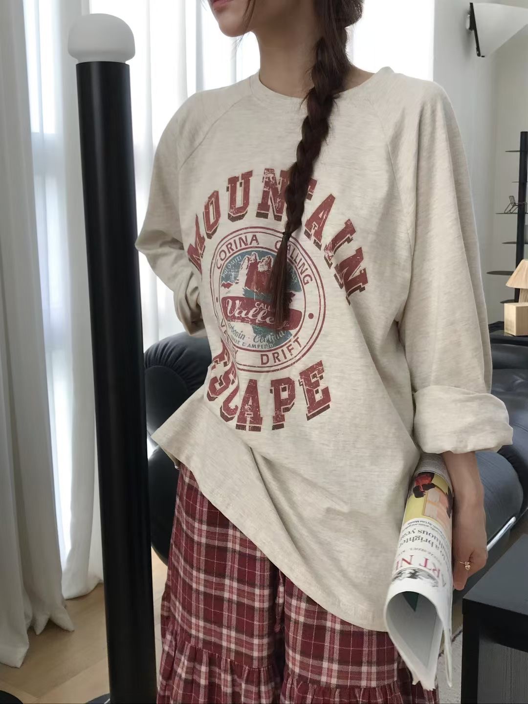 CALLMYNAME韓國代購㊣女裝新品職業熱賣休閑人氣25秋冬長袖T恤Call my name長袖T恤圖色2