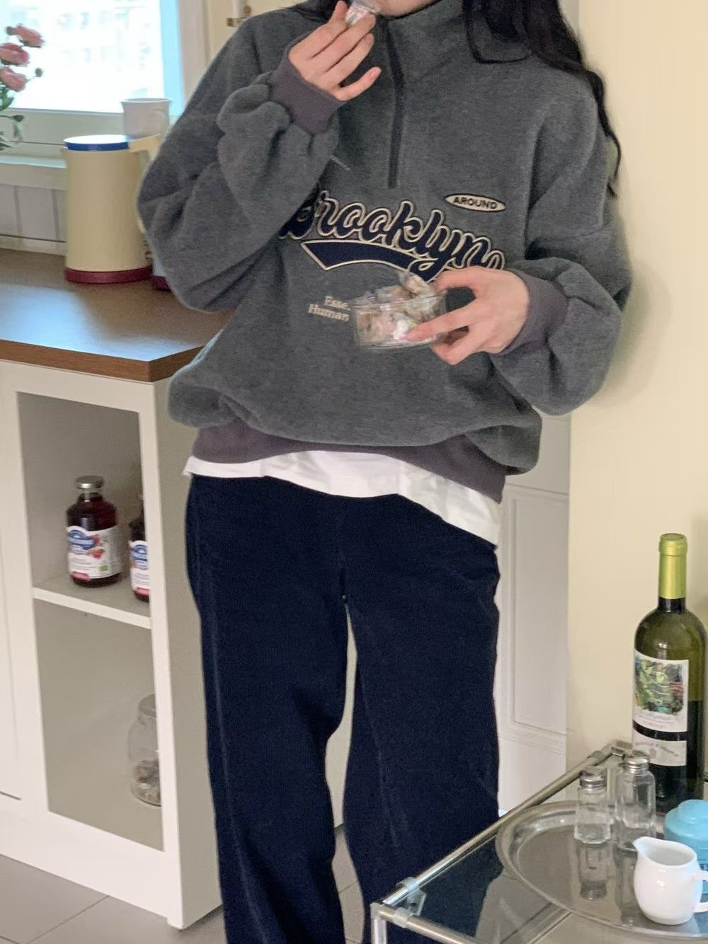 CALLMYNAME韓國代購㊣女士新款推薦熱賣人氣職業時尚25秋冬衛衣Call my name衛衣圖色2