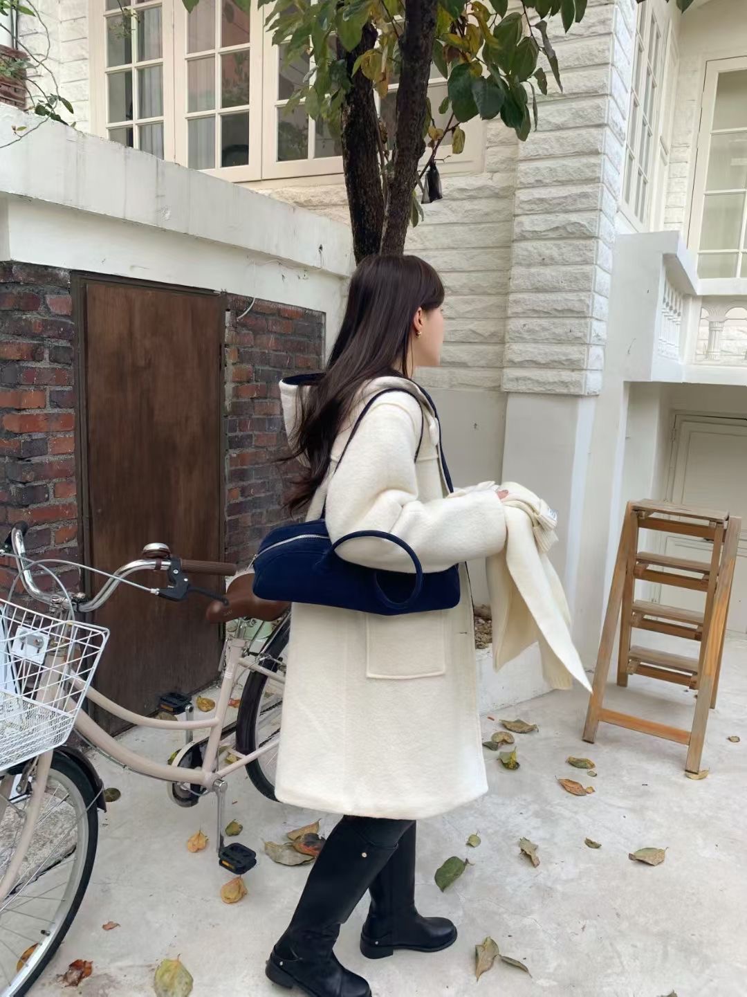 CALLMYNAME東大門㊣直郵女士新品時尚職業熱賣中長款大衣連帽Call my name中長款大衣