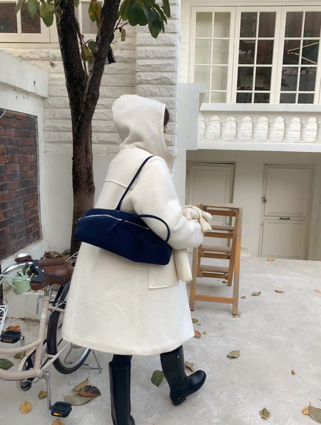 CALLMYNAME東大門㊣直郵女士新品時尚職業熱賣中長款大衣連帽Call my name中長款大衣