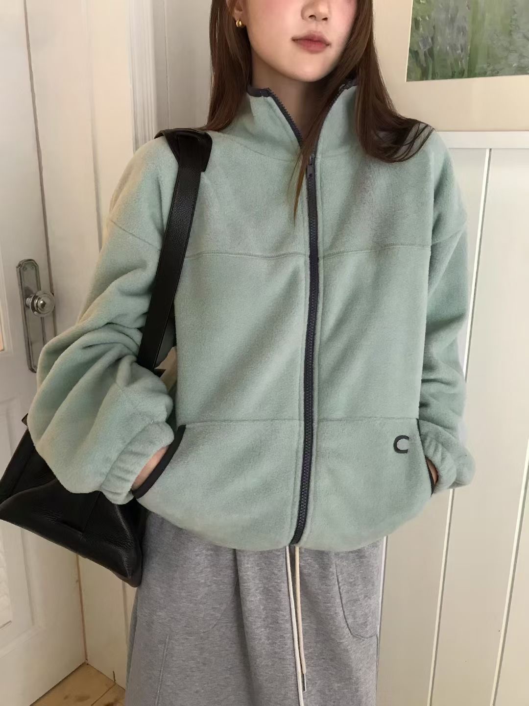 CALLMYNAME東大門㊣實拍女裝新款時尚職業真品熱賣夾克羊毛Call my name夾克圖色3