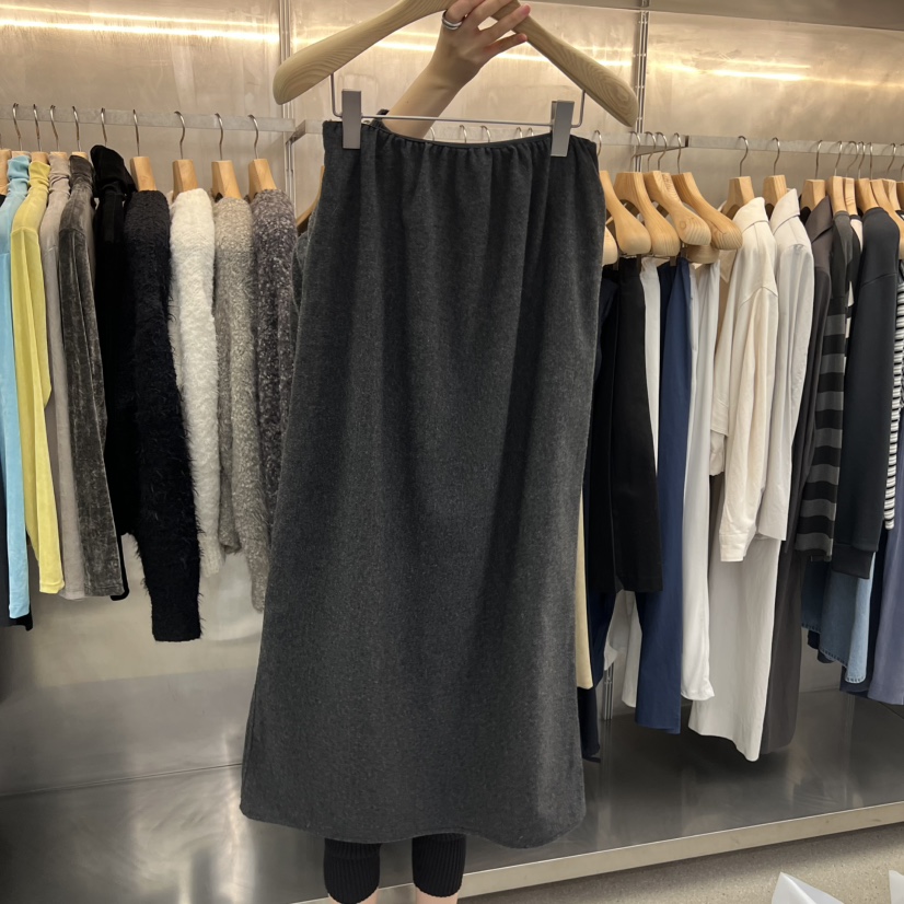 ESSENCE韓國代購㊣女裝新品推薦真品25秋冬熱賣時尚休閑長裙ESSENCE長裙圖色2