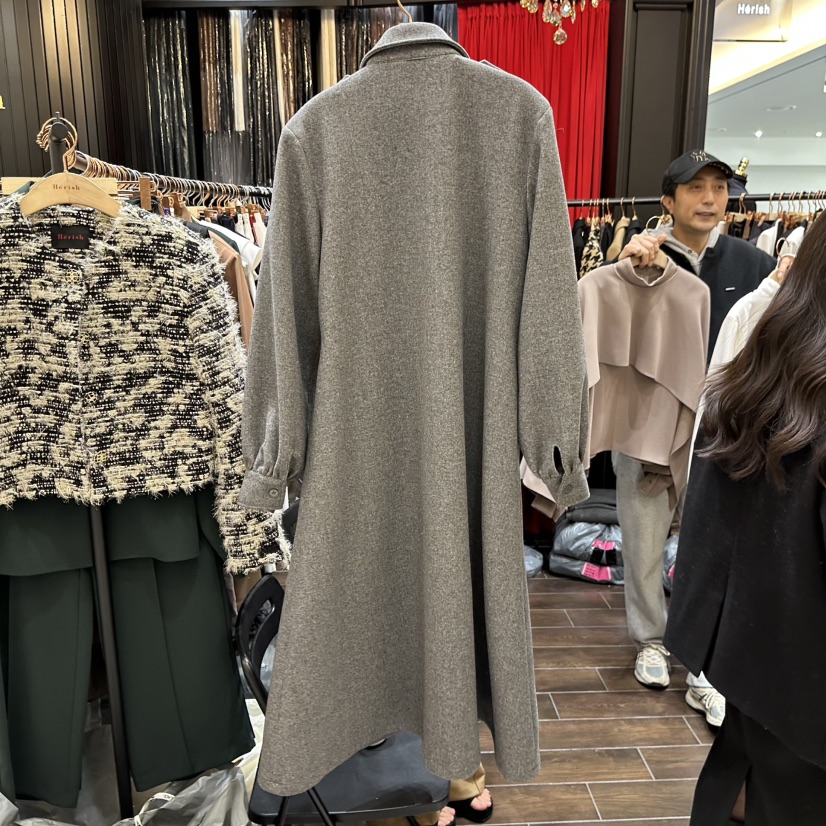 HERISH-HAUTE東大門㊣實拍女士新品25秋冬真品長款風衣含腰帶HERISH-HAUTE長款風衣