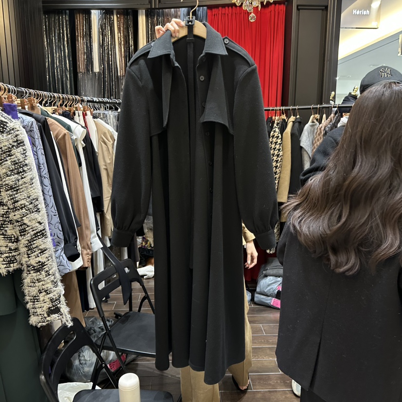 HERISH-HAUTE東大門㊣實拍女士新品25秋冬真品長款風衣含腰帶HERISH-HAUTE長款風衣圖色2