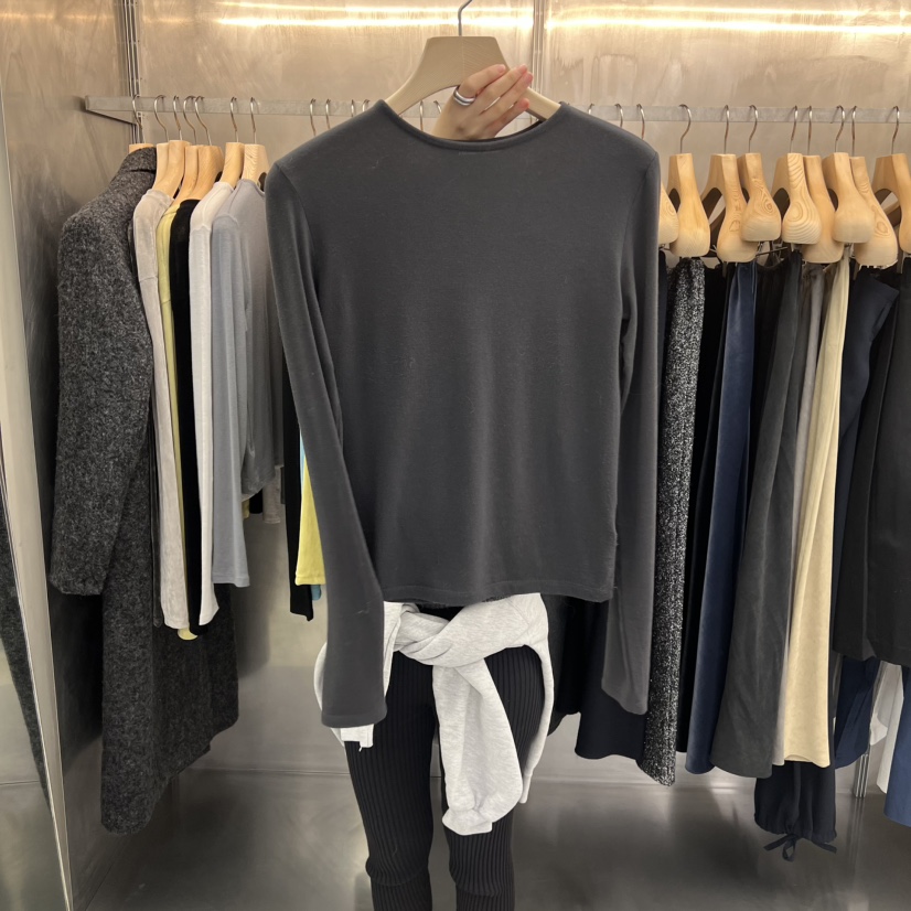 ESSENCE東大門㊣代購女裝新品真品人氣休閑25秋冬職業長袖T恤ESSENCE長袖T恤圖色2