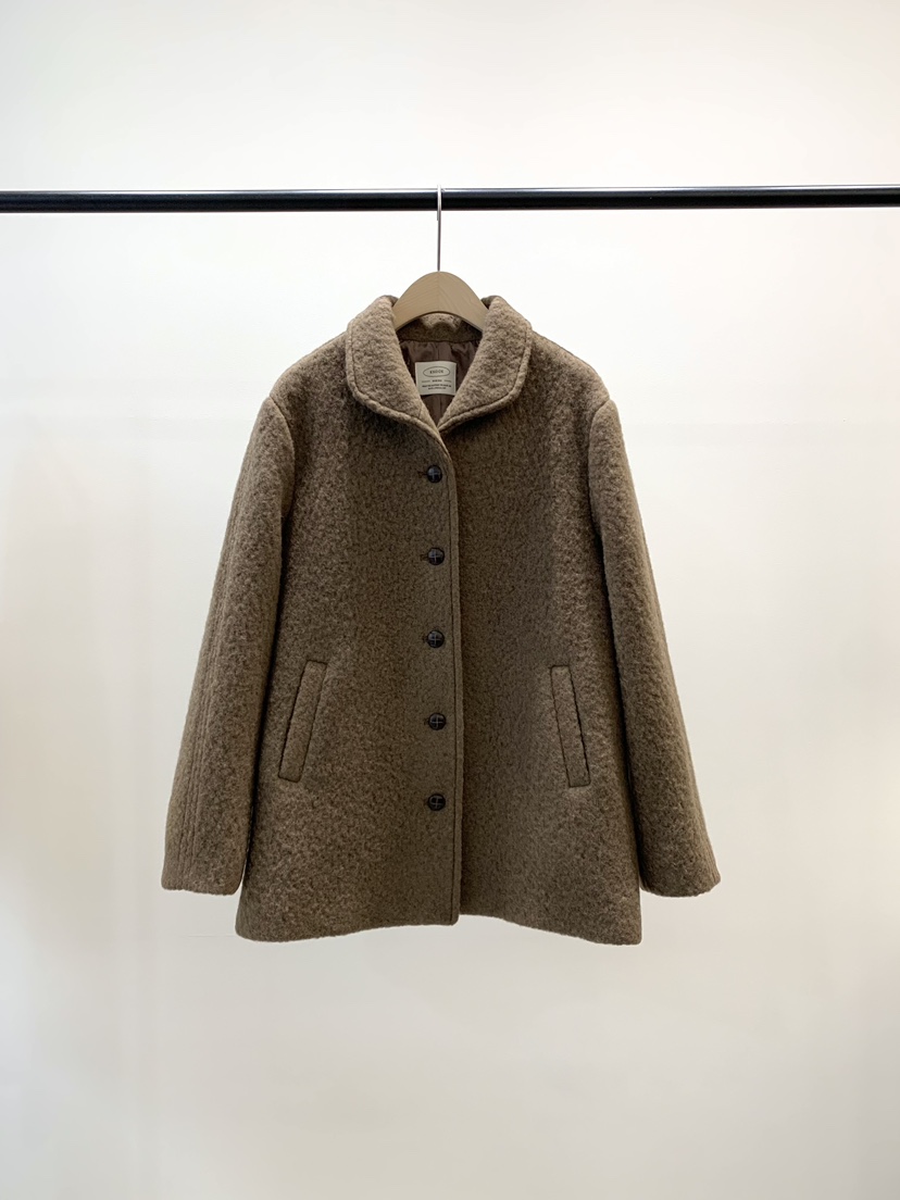 KNOCK韓國直郵㊣女士新款休閑25秋冬熱賣推薦時尚人氣短款大衣KNOCK短款大衣圖色2