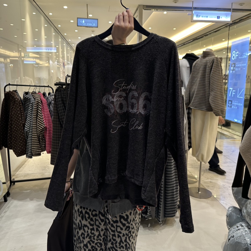 CREDITO東大門㊣直郵女裝新品人氣熱賣真品休閑職業長袖T恤CREDITO長袖T恤圖色2墨色