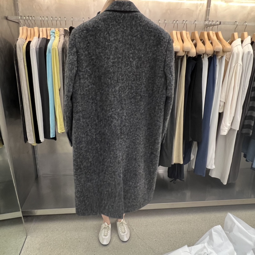 ESSENCE東大門㊣代購女裝新品25秋冬職業中長款大衣羊毛雙層ESSENCE中長款大衣