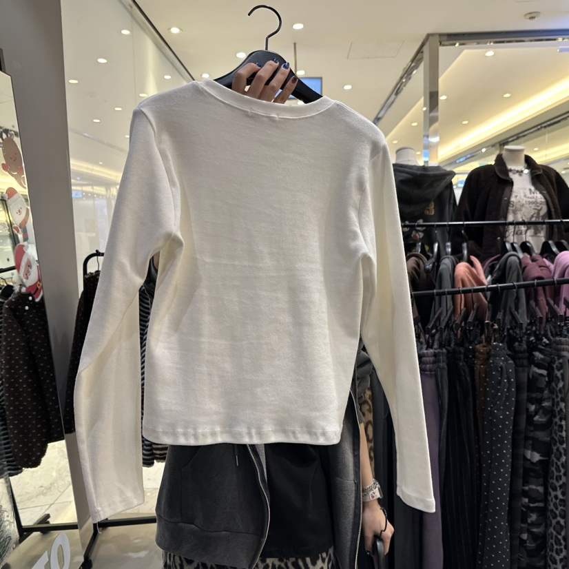 CREDITO東大門㊣代購女士新品25秋冬真品休閑人氣推薦長袖T恤CREDITO長袖T恤