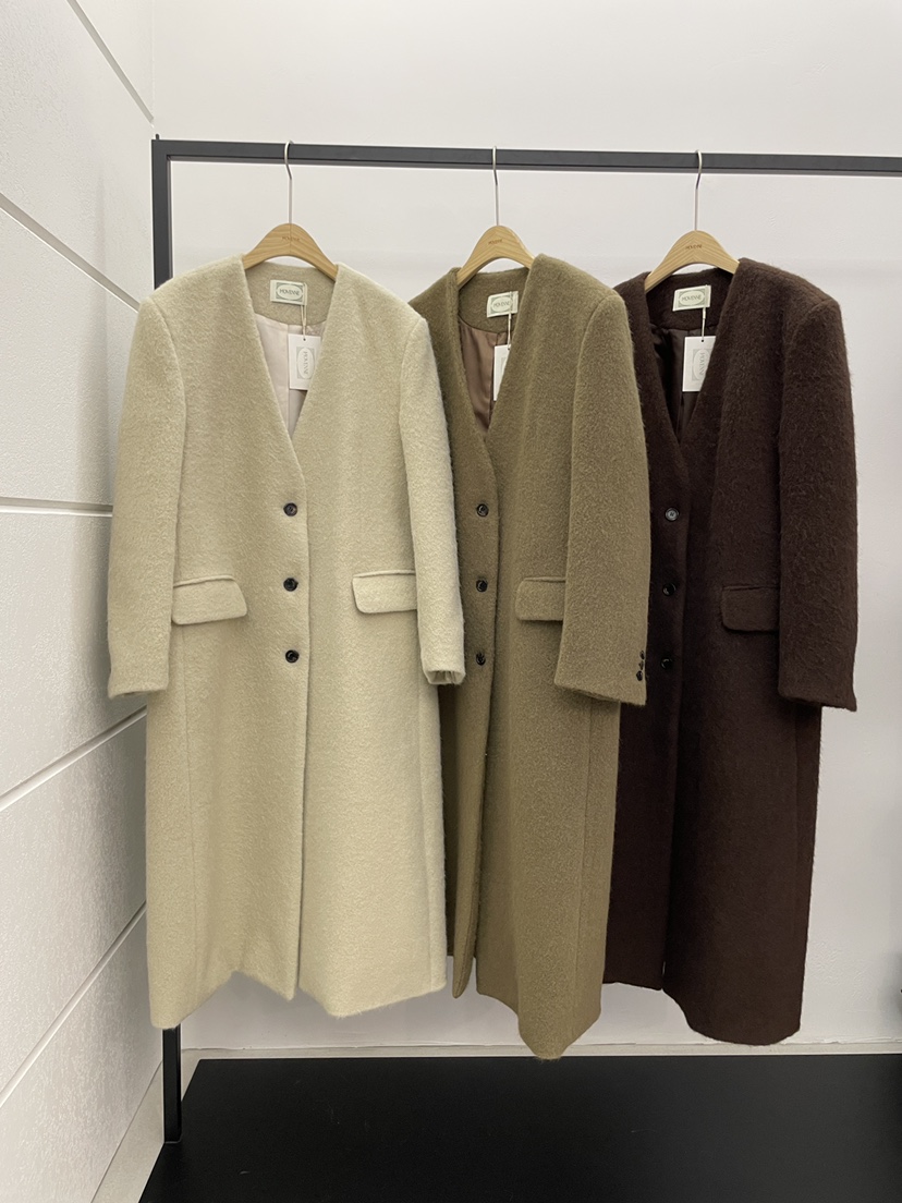 MOVENNE東大門㊣實拍女士新品休閑職業人氣真品推薦中長款大衣MOVENNE中長款大衣