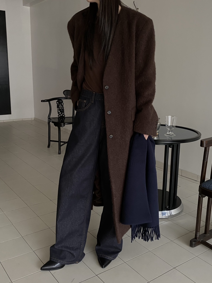 MOVENNE東大門㊣實拍女士新品休閑職業人氣真品推薦中長款大衣MOVENNE中長款大衣