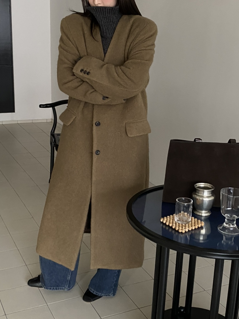 MOVENNE東大門㊣實拍女士新品休閑職業人氣真品推薦中長款大衣MOVENNE中長款大衣