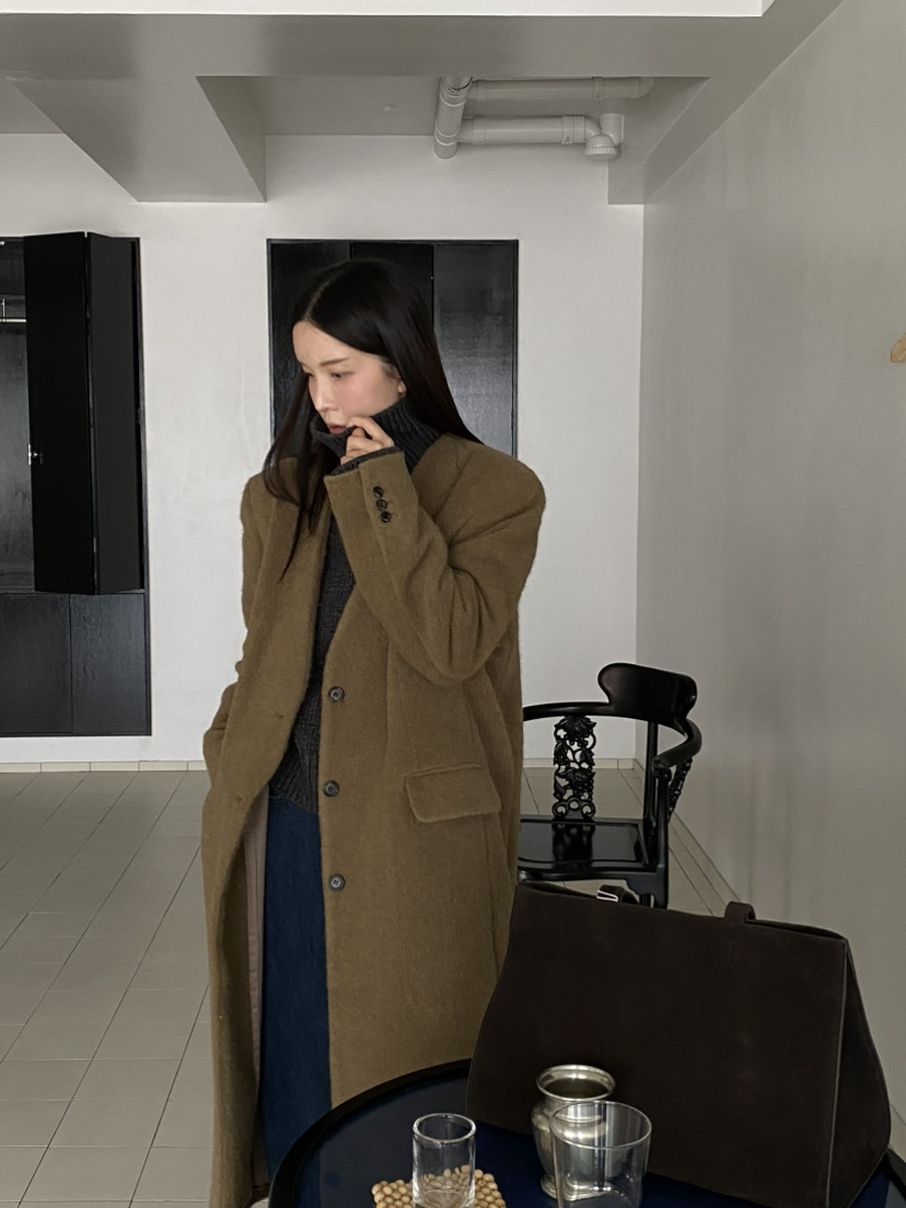 MOVENNE東大門㊣實拍女士新品休閑職業人氣真品推薦中長款大衣MOVENNE中長款大衣