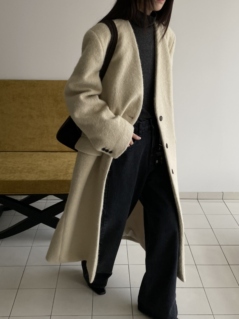 MOVENNE東大門㊣實拍女士新品休閑職業人氣真品推薦中長款大衣MOVENNE中長款大衣