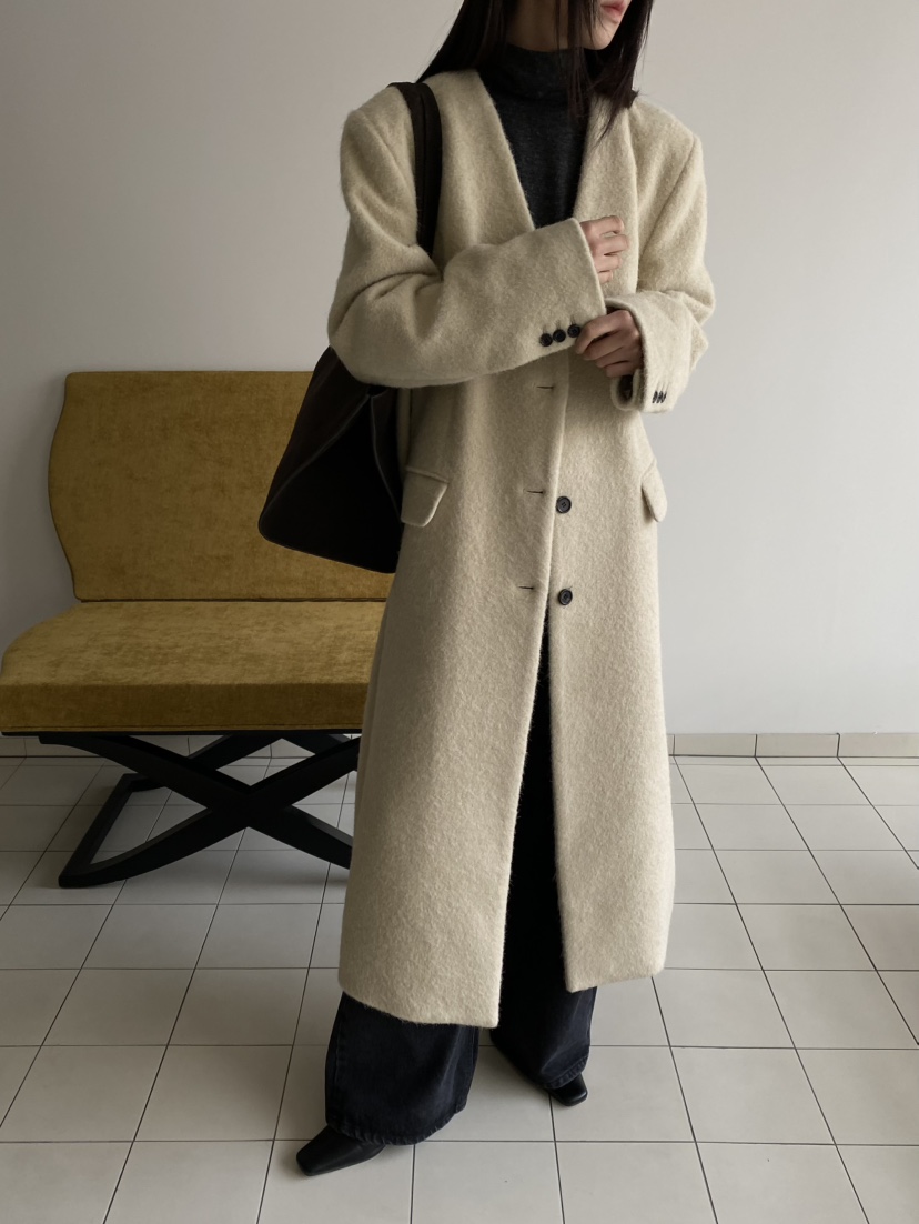 MOVENNE東大門㊣實拍女士新品休閑職業人氣真品推薦中長款大衣MOVENNE中長款大衣