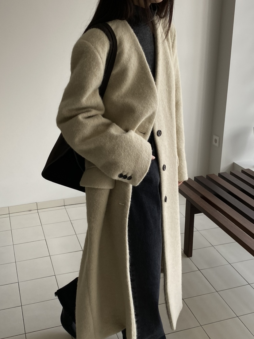 MOVENNE東大門㊣實拍女士新品休閑職業人氣真品推薦中長款大衣MOVENNE中長款大衣